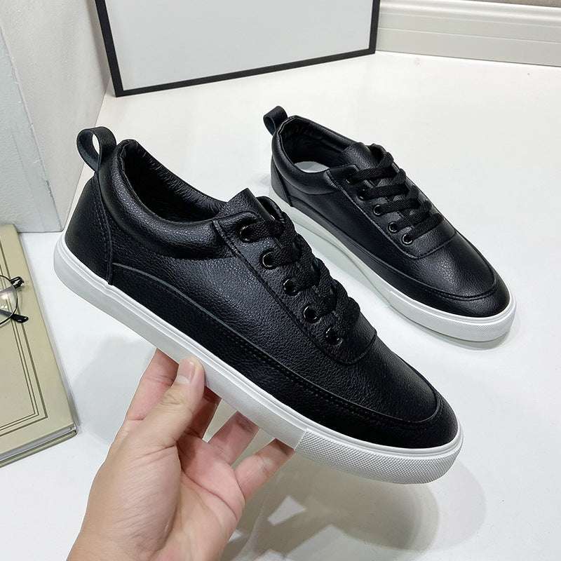 Men's Lightweight Sneakers All-Year Comfortable Youth Solid White