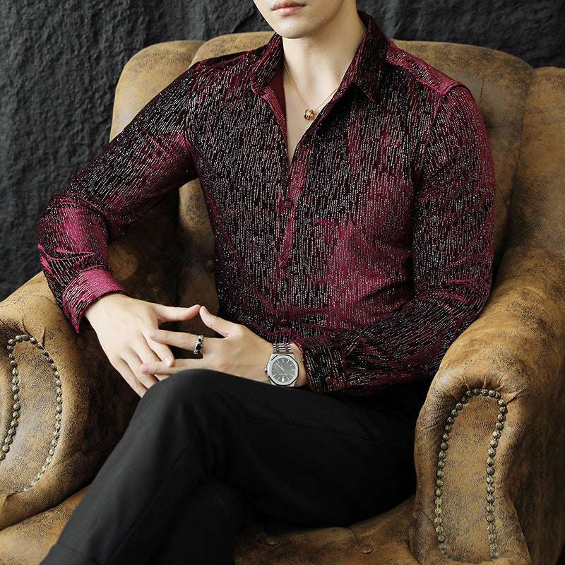 Stylish Modern Tailored Satin Top For Gentlemen