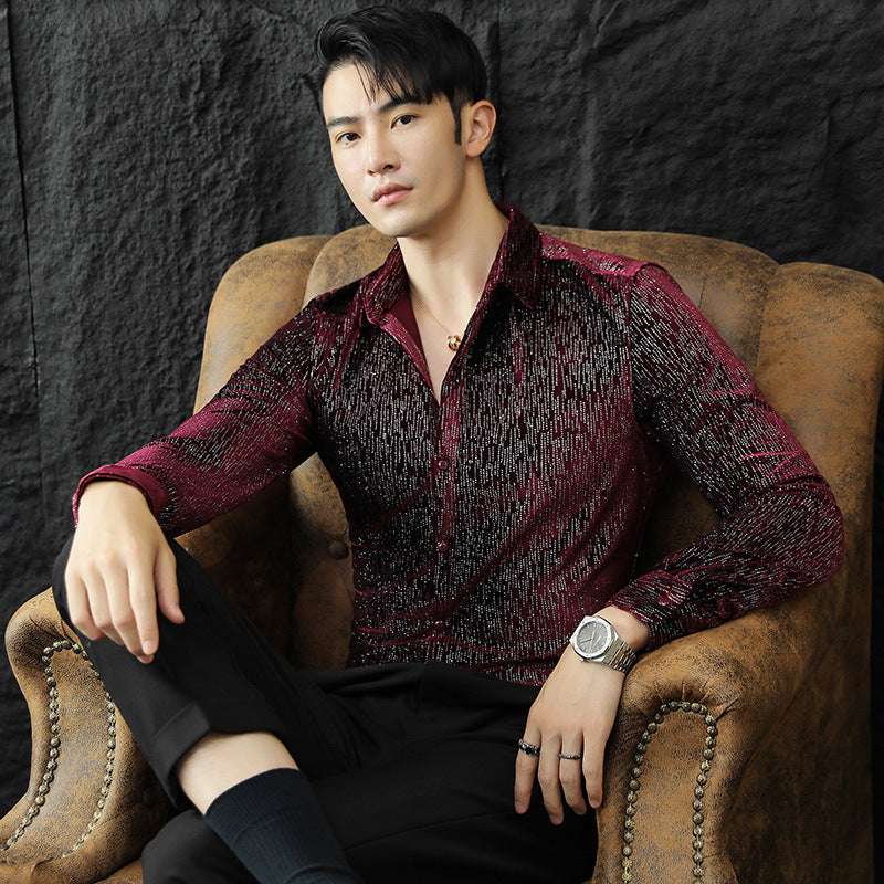Stylish Modern Tailored Satin Top For Gentlemen