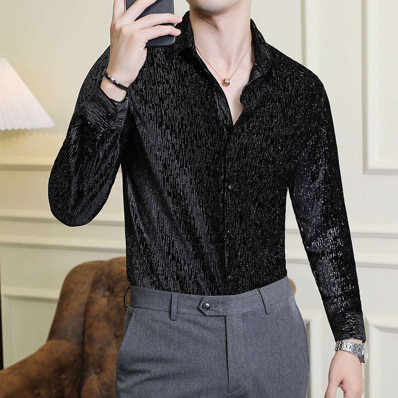 Stylish Modern Tailored Satin Top For Gentlemen
