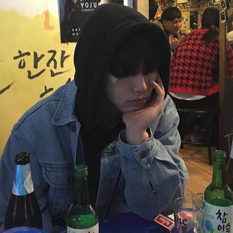 Vintage Korean rugged old-school denim coat