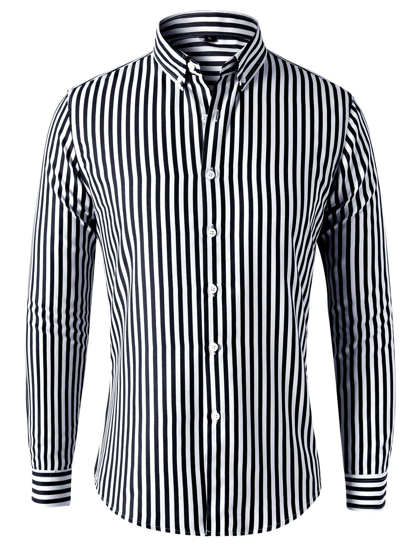 Trendy Striped Long Sleeve Top for Men Black XXXXL