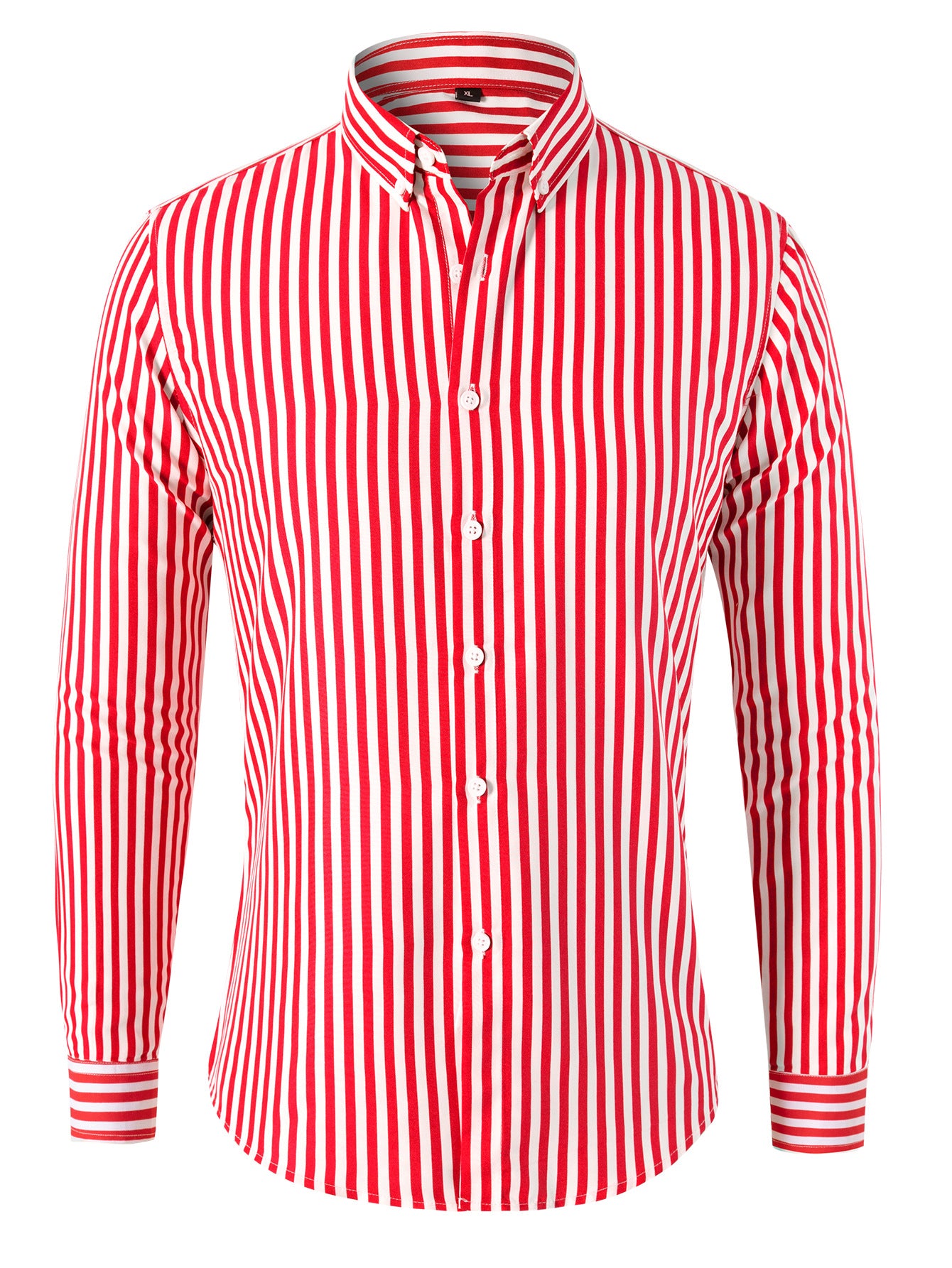 Trendy Striped Long Sleeve Top for Men Watermelon Red XXXXL