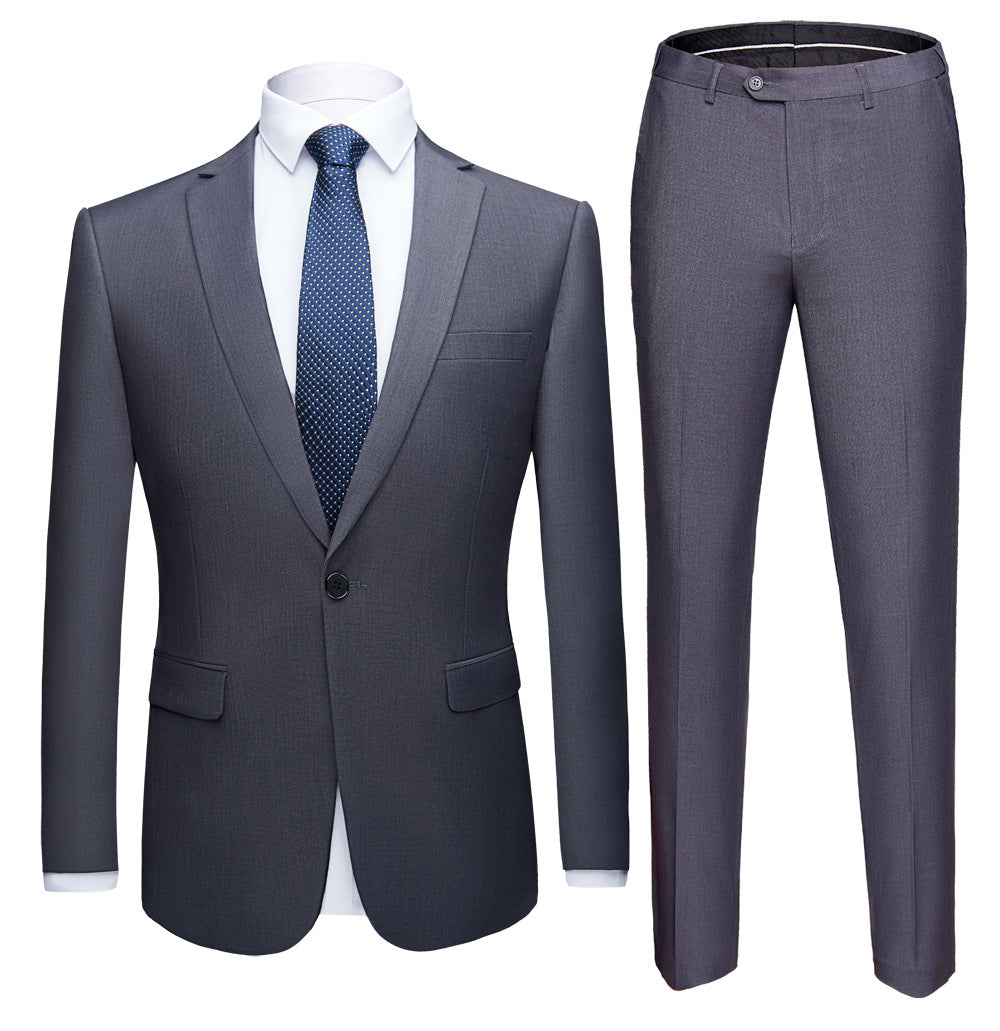 Single Tone Matching Big & Tall Gentleman's Outfit 2button Dark gray 5XL