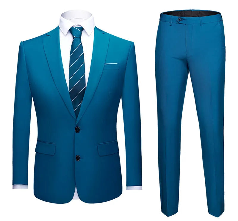 Single Tone Matching Big & Tall Gentleman's Outfit Lake Blue L