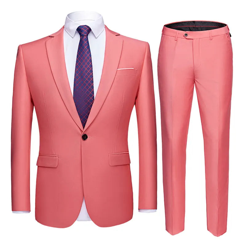 Single Tone Matching Big & Tall Gentleman's Outfit pink S