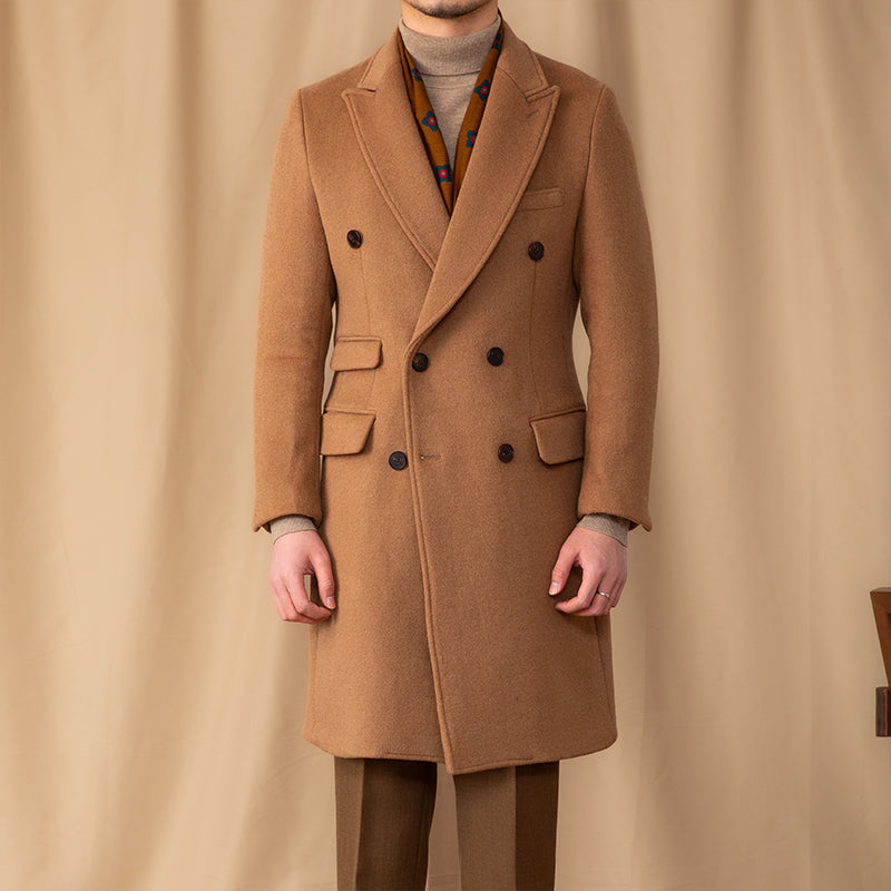 50 Woolen Heavyweight Mid-length Snap Collar Dual-layer Insulated Coat Yao Zhongse M