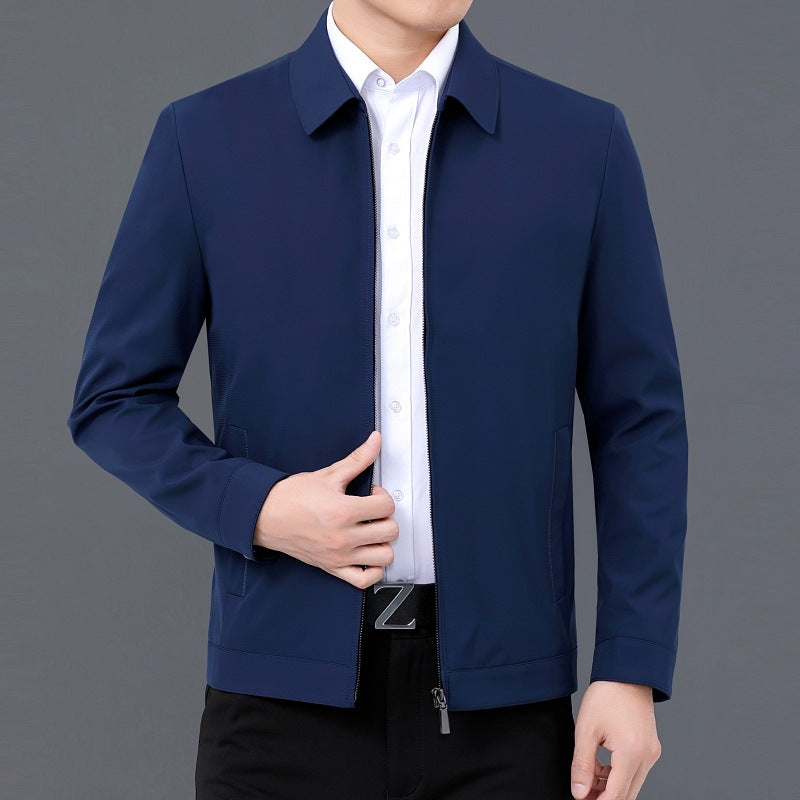Gentleman's Smart Casual Coat Apparel For Mature Fathers 2088 Light Blue Lapel 180