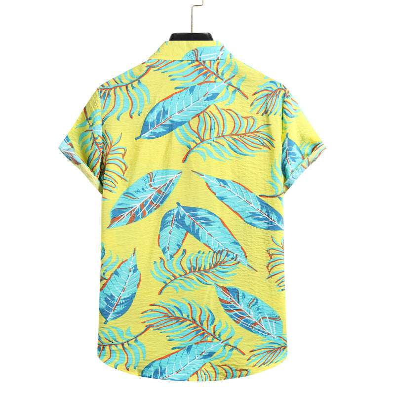 Fresh Seasonal Men's Short Sleeve Floral Print Tropical Shirt
