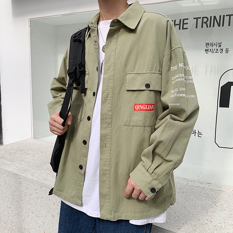 Casual long sleeve top for men Light Green XL