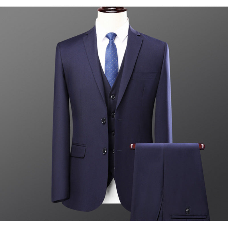Elegant Two-Piece Bridal Outfit Stylish Formal Ensemble Two Buttons Navy Blue M