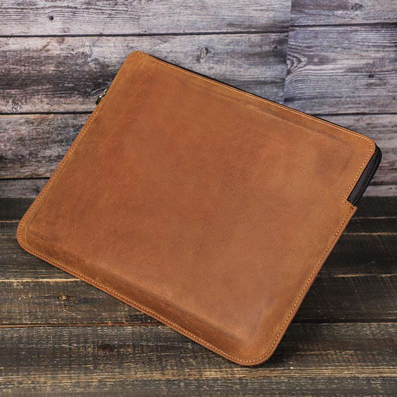 Rugged Shield Genuine Leather Laptop Sleeve Cover Case