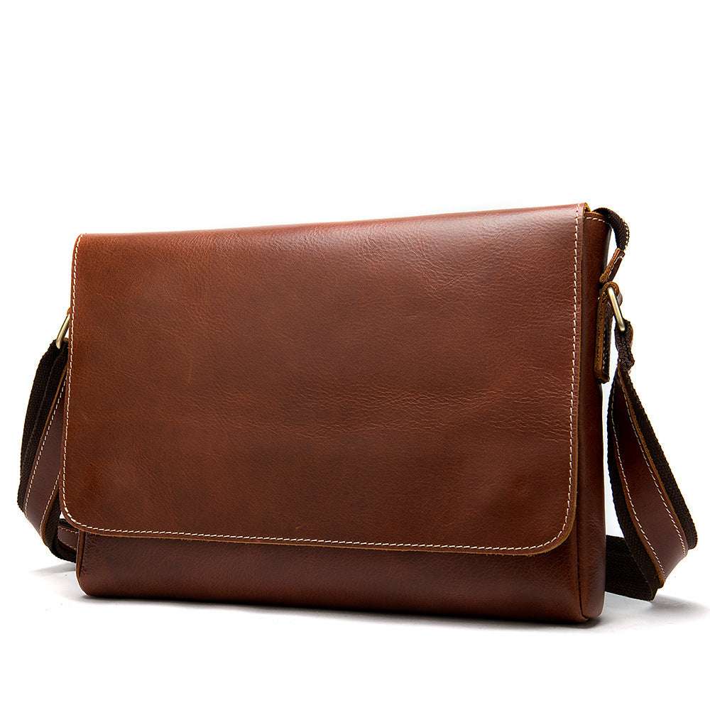 Vintage Leather Crossbody Satchel with Top Grain Hide 1136red brown