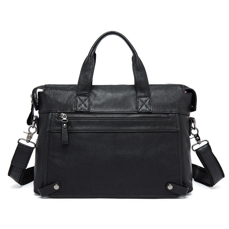Executive top-grain leather portfolio Black