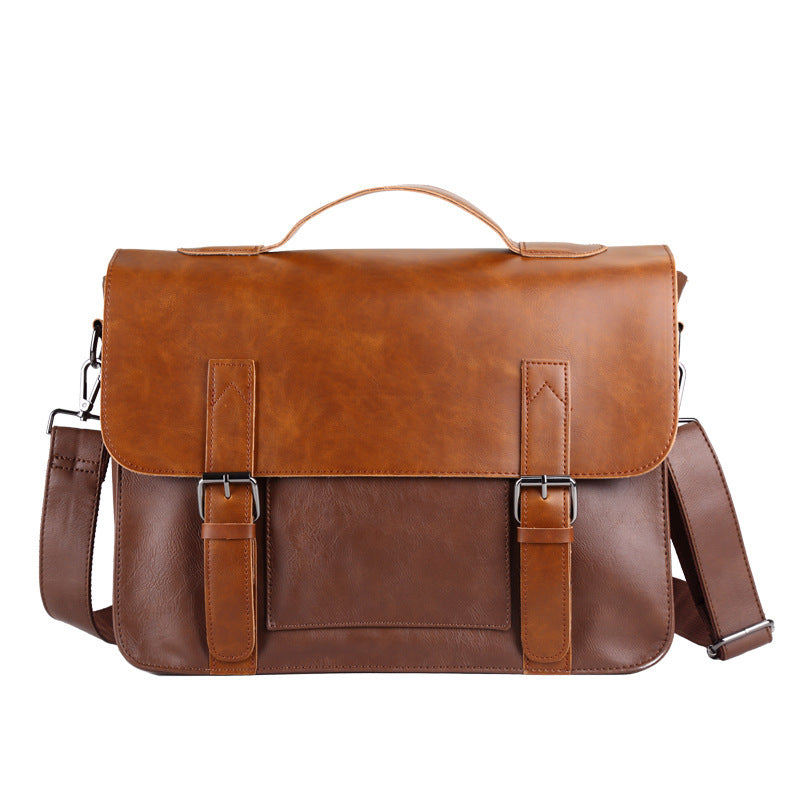 Stylish everyday crossbody satchel Light coffee 36x29x11cm