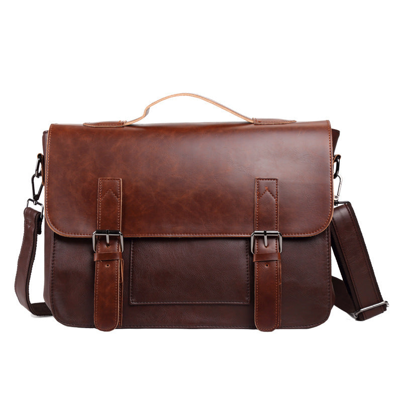 Stylish everyday crossbody satchel Dark coffee 36x29x11cm