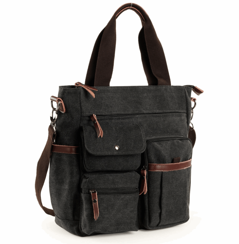 Trendy Korean Office Carryall Compact Crossbody Laptop Sleeve Male Messenger Case Professional Shoulder Satchel Black
