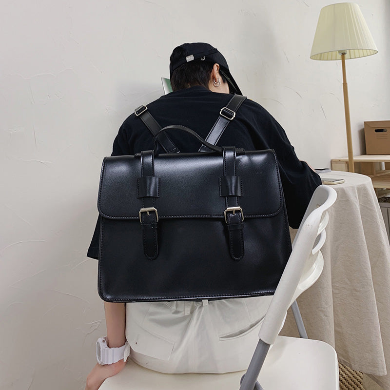Versatile Dual Strap Leather Crossbody Carryall