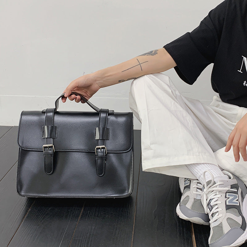 Versatile Dual Strap Leather Crossbody Carryall