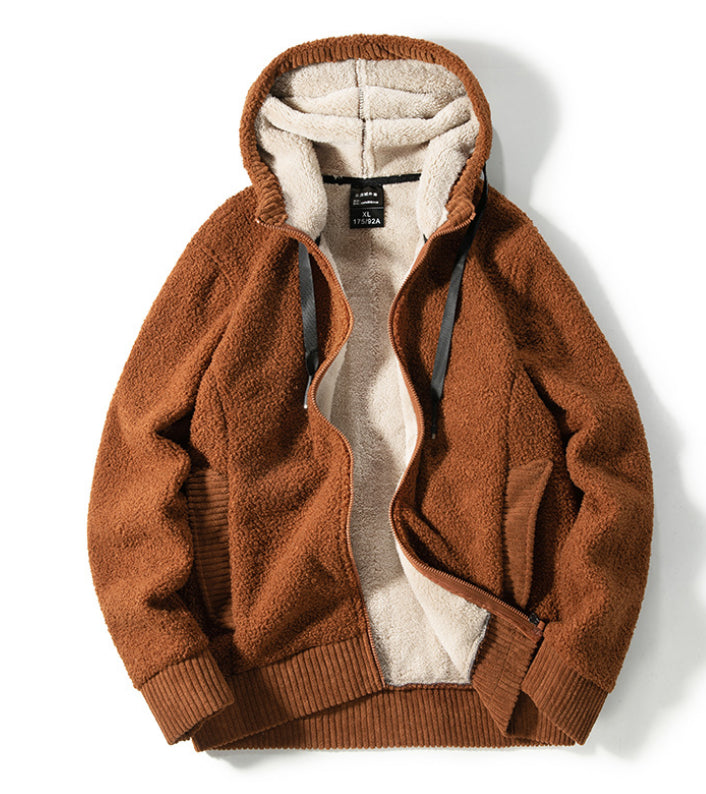 Cozy oversized fleece pullover Orange L