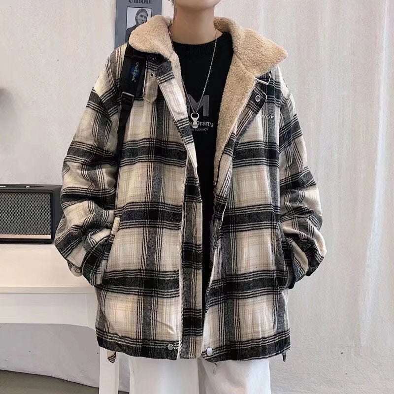 Luxury Checked Wool Jacket For Gentlemen