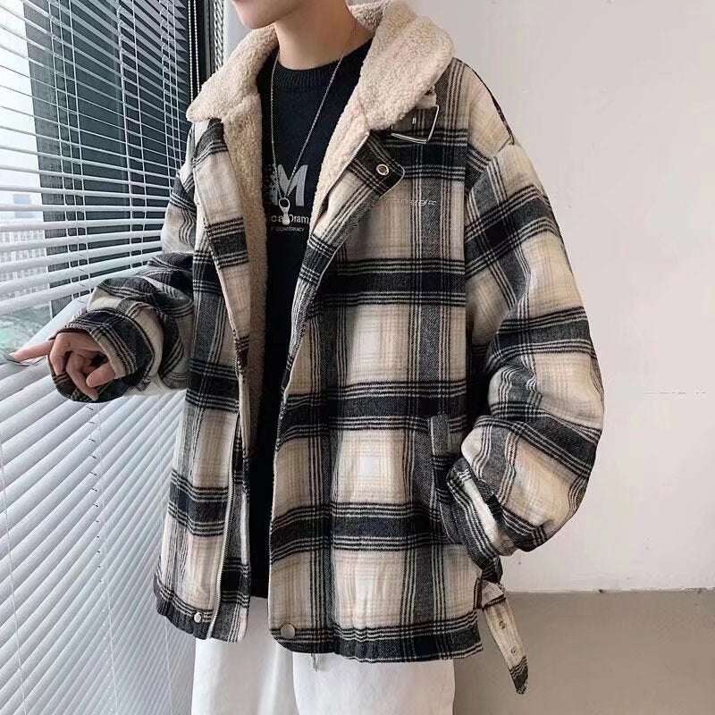 Luxury Checked Wool Jacket For Gentlemen