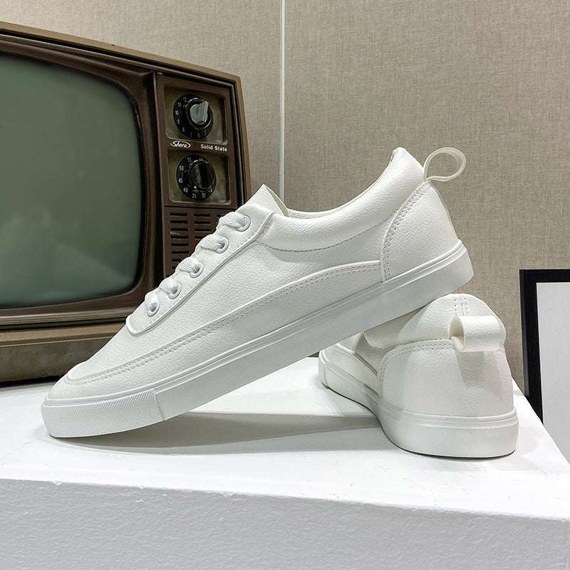 Men's Lightweight Sneakers All-Year Comfortable Youth Solid White White 42