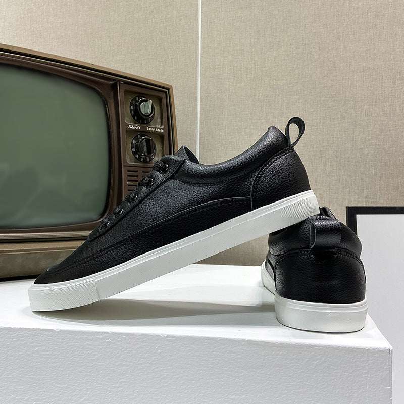 Men's Lightweight Sneakers All-Year Comfortable Youth Solid White Black 43