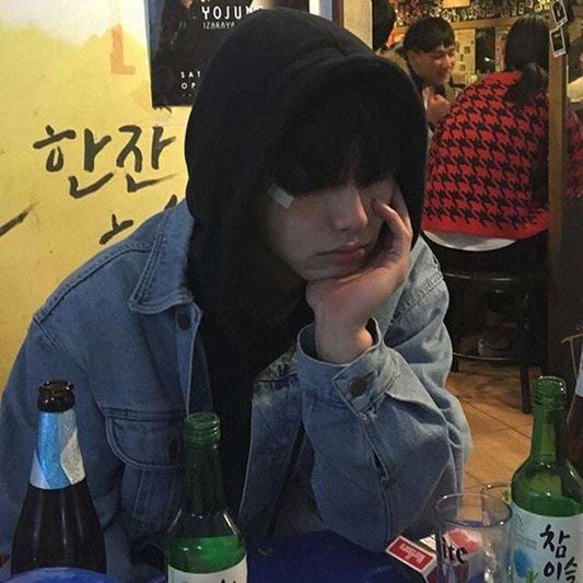Vintage Korean rugged old-school denim coat
