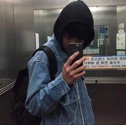 Vintage Korean rugged old-school denim coat