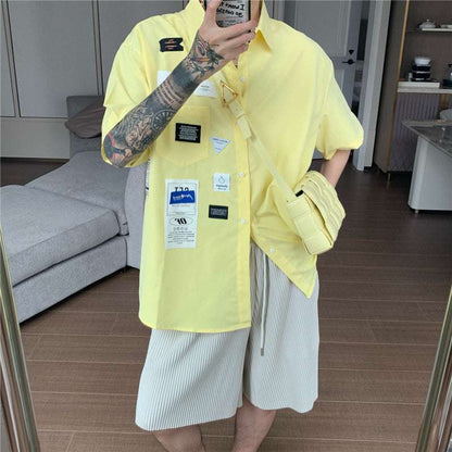 Custom Fit Korean Print Tee Men's Short Sleeve