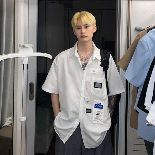 Custom Fit Korean Print Tee Men's Short Sleeve