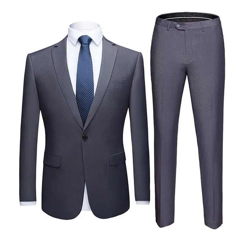 Single Tone Matching Big & Tall Gentleman's Outfit 1button Dark gray 6XL