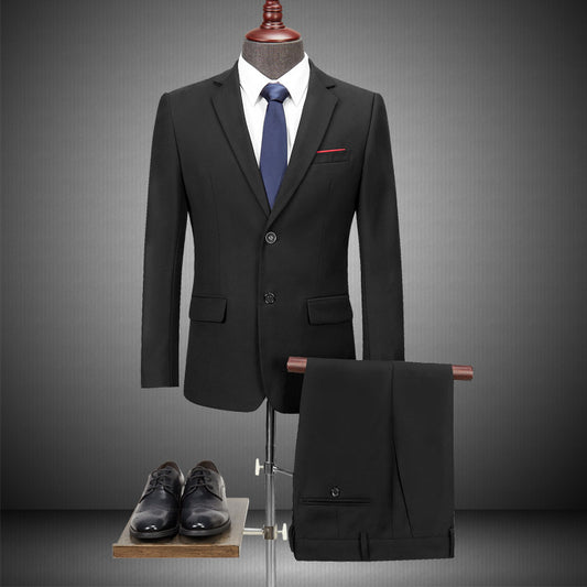 Men's Stylish Office Two-Piece Outfit Large Size Professional Attire for Men