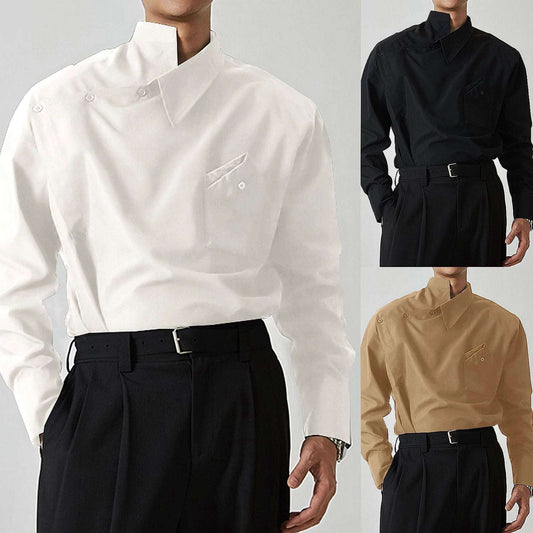 Casual Collar Blouse European Male Apparel