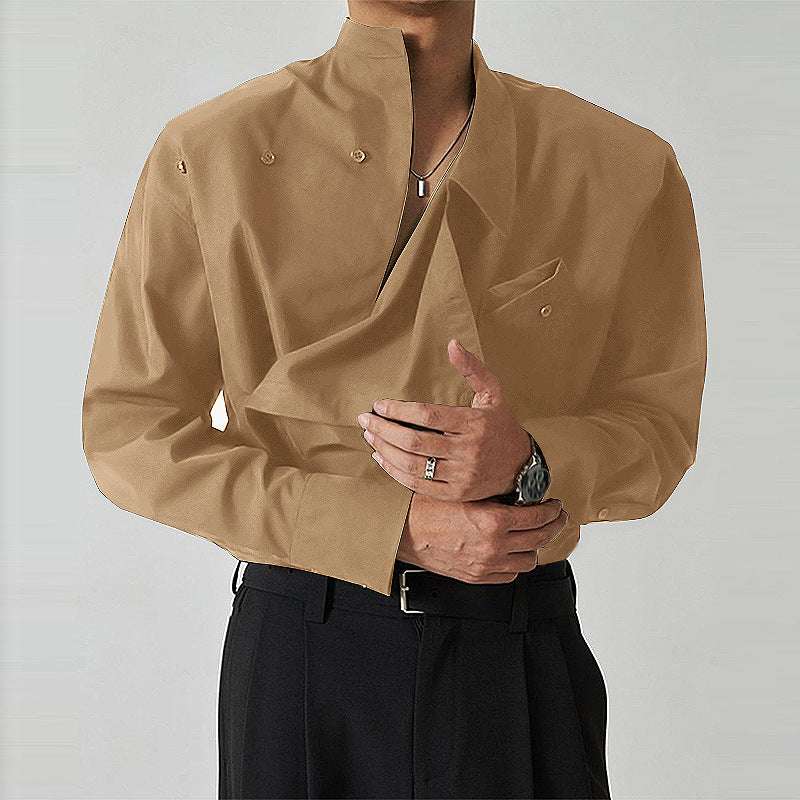 Casual Collar Blouse European Male Apparel