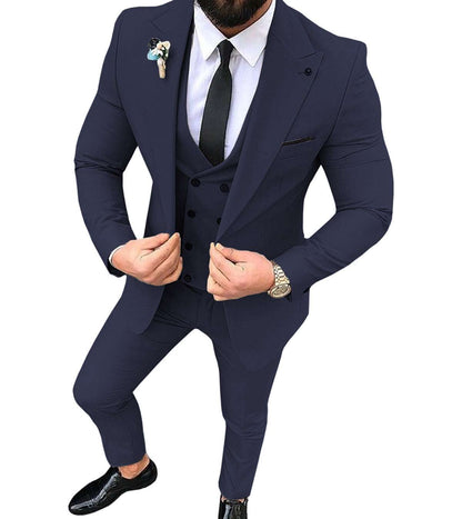 Tailored Men's Formal Slim Fit Blazer Dark Blue L