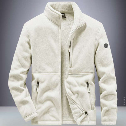 Men's Winter Fleece Hooded Coat for Outdoor Sports Casual Wear Thickened Warm Sweater Jacket in Plus Sizes