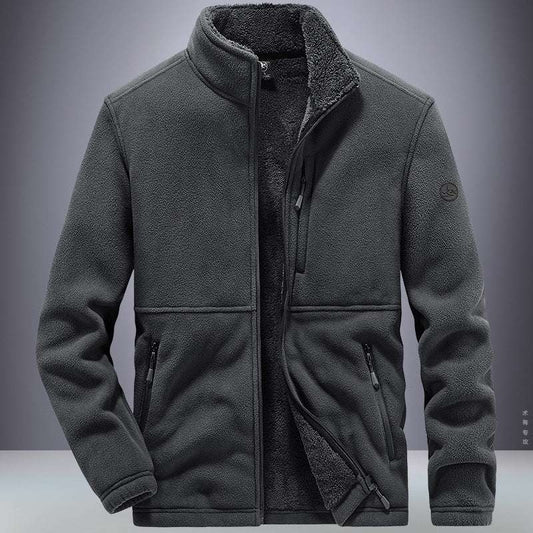 Men's Winter Fleece Hooded Coat for Outdoor Sports Casual Wear Thickened Warm Sweater Jacket in Plus Sizes