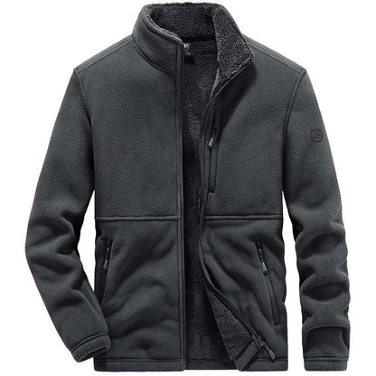 Men's Winter Fleece Hooded Coat for Outdoor Sports Casual Wear Thickened Warm Sweater Jacket in Plus Sizes