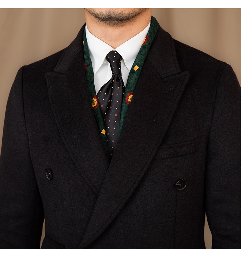 50 Woolen Heavyweight Mid-length Snap Collar Dual-layer Insulated Coat
