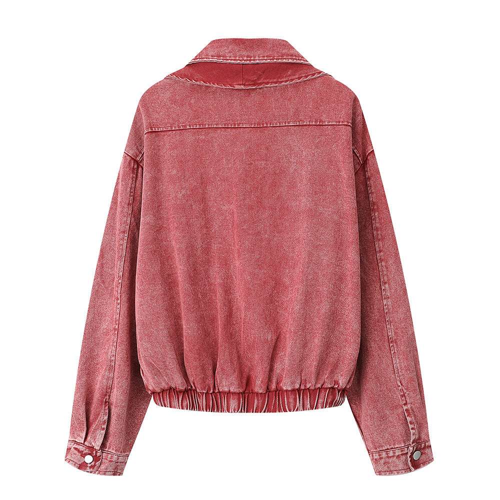 Urban Trend Double-Layer Faux Denim Coat