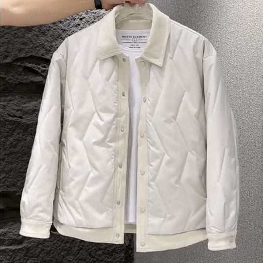 Stylish Men's Cold Weather Collar Contrast Casual Puffer Jacket