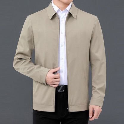 Gentleman's Smart Casual Coat Apparel For Mature Fathers 2088 Lapel Khaki 195