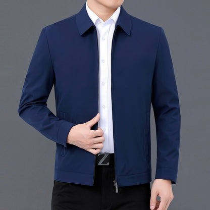 Gentleman's Smart Casual Coat Apparel For Mature Fathers 2088 Light Blue Lapel 185