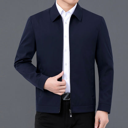 Gentleman's Smart Casual Coat Apparel For Mature Fathers 2088 Dark Blue Lapel 195