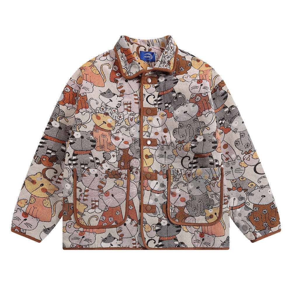 Men's Stitched Polo Neck Quilted Coat