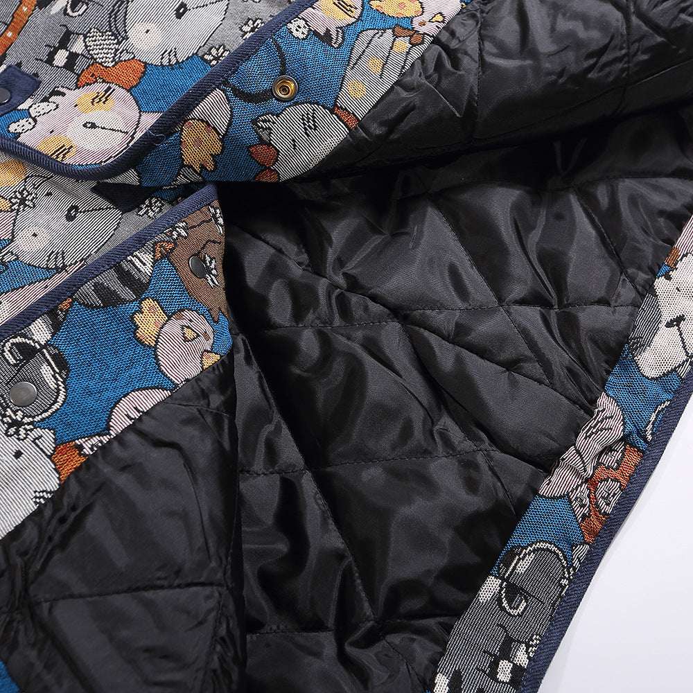 Men's Stitched Polo Neck Quilted Coat