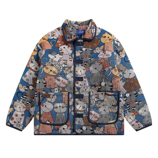 Men's Stitched Polo Neck Quilted Coat