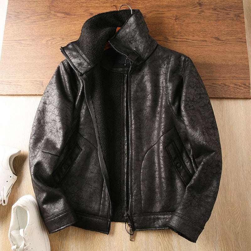 Men's Faux Fur Collar Coat